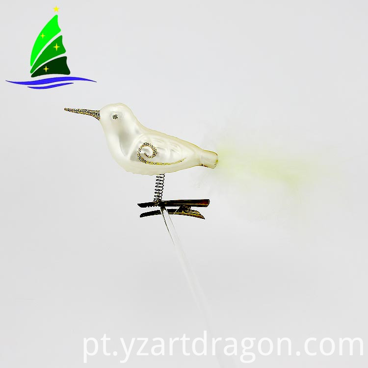 Enfeite de pássaro branco de Natal Christmas White Bird Ornament